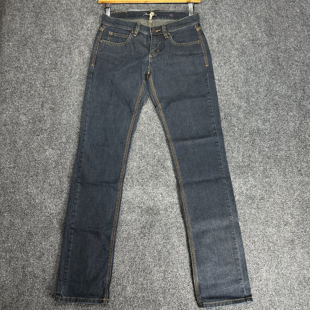 Max Azria Jeans Womens 27 Straight Leg Dark Wash Cotton Stretch Pockets